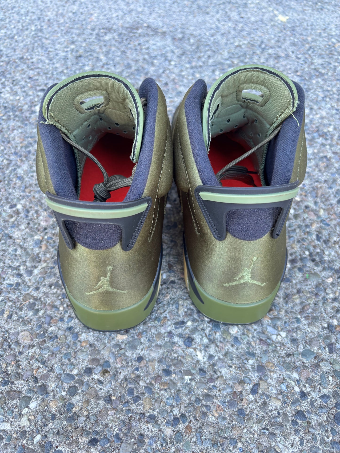 Pre owned 2017 Jordan 6 retro palm green , Pinnacle  “Flight jacket” size 13 no box -AH4614-303