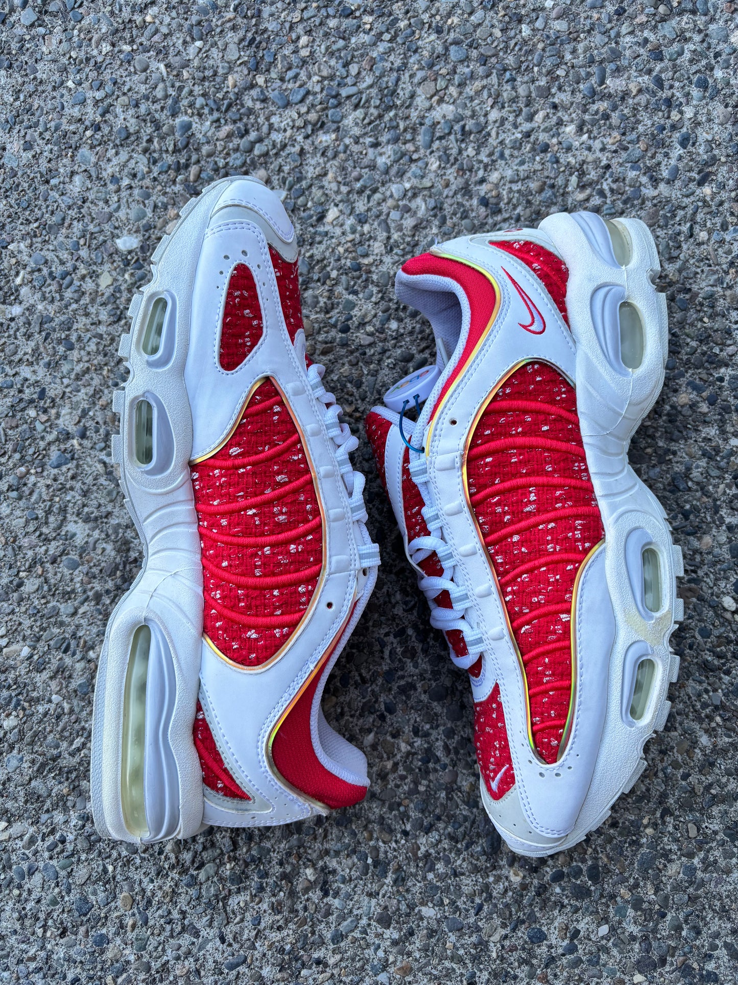 Pre owned 2019 Nike supreme air max tailwind 4 university red size 12.5 no box-AT3854-100